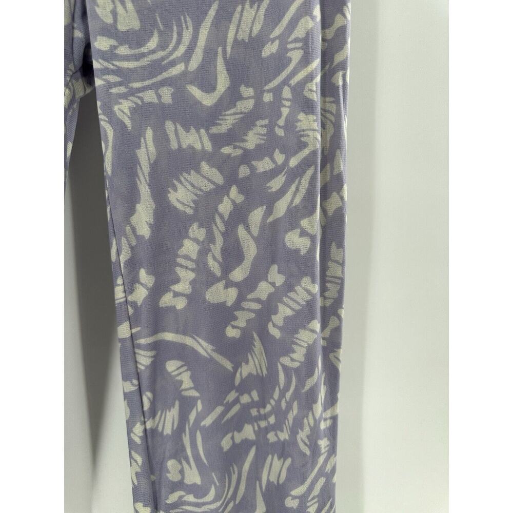 Skims Mesh Pants Sz M Purple Lilac Flare Abstract Logo High Waist Lounge - Picture 3 of 10